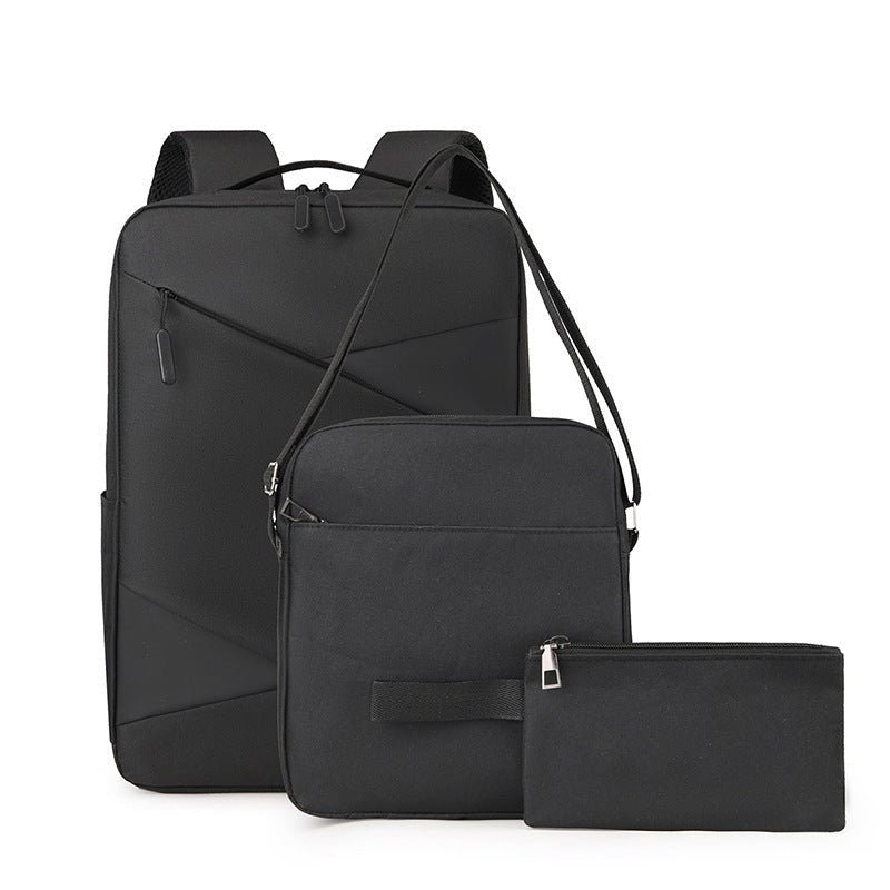 New Business Commute Business Trip Computer Backpack Men's Three-piece Set - الصورة 2