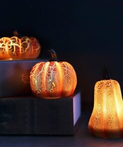 New Halloween Pumpkin Lantern Simulation Pumpkin LED Candle Lamp Resin Luminous Pumpkin