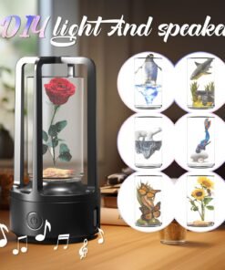No Accessories 2 In 1 DIY Audio Crystal Light And Bluetooth-compatible Speaker Gift Touch Resin Night Light