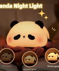 Panda Night Lights For Kids Cute Animal Silicone Timing Rechargeable Lamp Cartoon Panda Bedroom Decoration Kids Boys Girls Gift