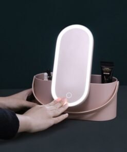 Portable LED Light Storage Box Beauty And Makeup Mirror