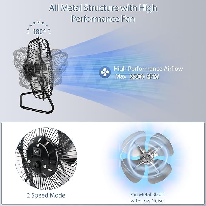 Portable Metal Floor Fan © - الصورة 6