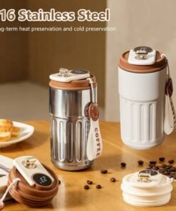 Smart Digital Thermal Bottle Portable Coffee Mug Stainless Steel Water Bottle In-Car Insulated Cup Keep Cold Vacuum Flasks 450ml